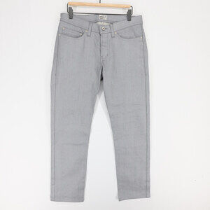 Naked And Famous Weird Guy Jeans Mens 32 Gray Reflective Raw Denim Button Fly